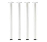 QLLY Lot de 4 pieds réglables en métal pour table de bureau Blanc 76,2 cm