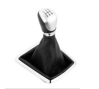 QLOREGS Pommeaux vitesse Compatible Avec Ford Pour Focus Pour Mondeo MK2 2004 2005 2006 2007 2008 2009 2010 2011 Pommeau De Levier De Vitesse Manuel Avec Couvercle Anti-poussière,(Silver 5 Speed)
