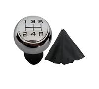QLOREGS Pommeaux vitesse Compatible Avec Peugeot Pour 307 308 408 2008 206 207 208 301 3008 Pommeau De Levier De Vitesse Manuel À 5 Vitesses(Knob and PU)