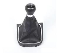 QLOREGS Pommeaux vitesse Compatible Avec VW Pour Golf Pour Jetta MK6 2010 2011 2012 2013 2014 Avec Étui En PU Pommeau De Levier De Vitesse À 5 Ou 6 Vitesses(5Speed Black Line)