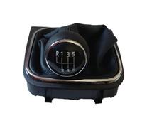 QLOREGS Pommeaux vitesse Compatible Avec VW Pour Golf V VI Pour Jetta 5 Vitesses 6 Vitesses Pommeau De Levier De Vitesse Manuel En PU Avec Soufflet Recouvert(6 speed)