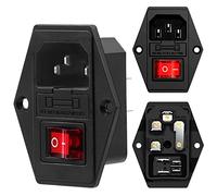 QLOUNI C-14 Connecteur encastrable 220-250V / 10A fiche encastrée avec Interrupteur Prise Audio IEC Prise encastrée