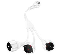 QLOUNI Fiche Triple pour Prise, Rallonge avec 3 Prises Schuko 16A/ 250V/ Max.3500W 3 en 1 Adaptateur de Prise Distribution à 3 Voies IP44 Triple Prise pour Maison, Bureau, Voyages