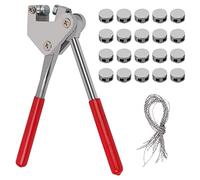 QLOUNI Tenailles Pinces d'étanchéité Set Rouge plomb Seal 10mm Poignée en plastique (1x étanchéité de pinces à câble + 20 x plombs + 20 x fil d'étanchéité)