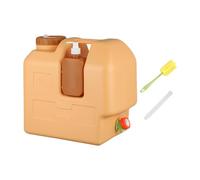 QLoztyse Camping Water Container Réservoir d'eau Potable avec Robinet Bidon Portable Robuste Distributeur de Savon Intégré Grande Ouverture pour Nettoyage, 20L avec Tuyau de Brosse