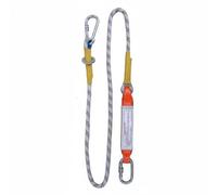 QLoztyse Harnais de Sécurité Antichute avec Crochets Longe à Amortisseur Sangle Travail Positionnement Polyester Alliage pour, Corde De Suspension 2m À Crochet Simple Petit Avec Sac Tampon