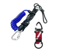 QLoztyse Longe Scuba Plongée Longe Caméra Plongée Longe Accessoire Longe Appareil Photo Résistante Tressée en Acier Inoxydable Adaptée à la Plongée, Bleu