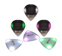 QLoztyse Lot de 6 médiators lumineux à LED fins et flexibles pour ukulélé électrique acoustique, violon, médiator étincelant multicolore