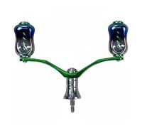 QLoztyse Poignée de Moulinet de Pêche Manivelle CNC Aluminium Double Prise Antidérapante Montage Compatible Japonais Domestique Adapté pour Pêcheurs d'Expérience, Vert, Shimano À Visser