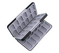 QLoztyse Switch Étui pour cartes à jouer - Porte-cassette de jeu noir avec 48 cartes à jouer et 24 micro-emplacements, pochettes double couche pour gamer organisateur de rangement, Noir , Cool