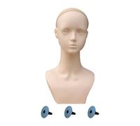 QLoztyse Tête de Mannequin avec épaules, Présentoir de Perruque, Multifonctionnel, Porte-perruque pour écharpe, Boucles D'oreilles