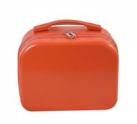 QLoztyse Valise Cosmétique Trousse à Maquillage Boîte de Rangement Coffret Petite Mallette Poignée Ergonomique Construction PC Intérieur Doux Polyester, Orange, Orange, 14 Pouces