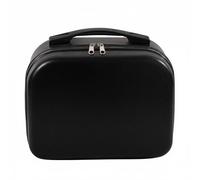 QLoztyse Valise Cosmétique Trousse à Maquillage Boîte de Rangement Coffret Petite Mallette Poignée Ergonomique Construction PC Intérieur Doux Polyester, Noir, Noir, 14 Pouces