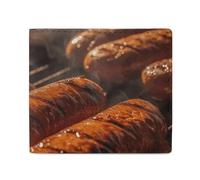 QLPTM Délicieuses saucisses grillées en cuir pour homme et femme - Portefeuille fin pour cartes de crédit - Petit portefeuille à deux volets, délicieuses saucisses grillées, taille unique,