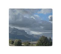 QLPTM Petit portefeuille fin en cuir avec image de ferme blanche pour homme et femme - Petit portefeuille à deux volets avec porte-cartes et image de ferme blanche, taille unique, Image de ferme
