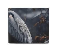 QLPTM Portefeuille en cuir avec oiseaux d'hiver pour homme et femme - Portefeuille fin pour cartes de crédit - Petit portefeuille à deux volets - Oiseaux d'hiver - Taille unique - Décontracté, Oiseaux