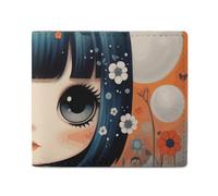 QLPTM Portefeuille en cuir pour femme et homme - Portefeuille fin pour cartes de crédit - Petit portefeuille à deux volets - Images d'anime Girl - Taille unique - Décontracté, Anime Girl Photos,