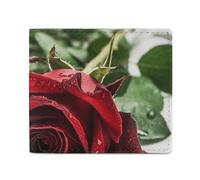 QLPTM Portefeuille fin en cuir avec inscription « There Is Water on the Flower » pour homme et femme, porte-cartes, petit portefeuille à deux volets, il y a de l'eau sur la fleur, taille unique,