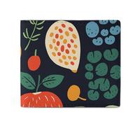 QLPTM There are many Fruits Portefeuille en cuir pour homme et femme Portefeuille fin avec porte-cartes de crédit Petit portefeuille à deux volets, il y a beaucoup de fruits, taille unique,