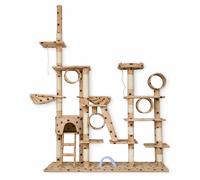 QLS Arbre à chat XXL 255 cm de haut, plusieurs plates-formes, maison pour chat, tunnels, hamacs, troncs en sisal, stable et anti-basculement pour grands chats