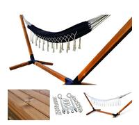 QLS Armature en bois pour hamac d'extérieur 3 couleurs XXL (couleur teck)