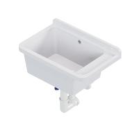 QLS Bac à laver 50,8x33,8 cm en polypropylène avec siphon, blanc