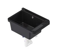 QLS Bac à laver 50,8x33,8 cm en polypropylène avec siphon, noir