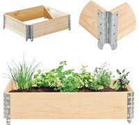 QLS Bac de jardin surélevé Bac à herbes aromatiques Bac de jardin en bois 120x120 10346