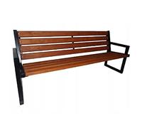 QLS Banc de jardin 3 places - Résistant aux intempéries - En métal - En bois d'acier (Dresde #E09524)