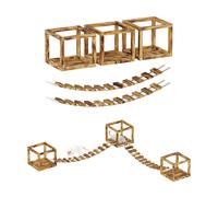 QLS Chats Mur D'Escalade Ensemble Avec 2 Ponts Et 3 Mensonge en Bois