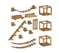 QLS Chats Mur D'Escalade Set XXL Hängebrüke Lit de Katzenregal À Support Mural