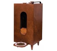 QLS Distributeur de nourriture sèche 20 L, pour chats et chiens, avec bol, 60 x 30 x 30 cm (marron #E10197)