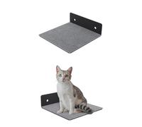 QLS Étagère Chat 20x20 cm Acier avec Feutre Noir