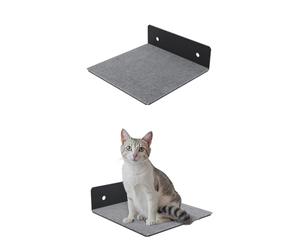 QLS Étagère Chat 20x20 cm Acier avec Feutre Noir