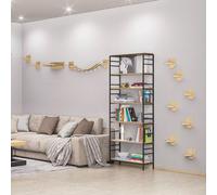 QLS Étagère pour chats Mur d'escalade Meuble pour chats Marches pour chats 3 niveaux 10798
