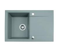 QLS Évier 76 x 44 cm avec égouttoir et siphon réversible - Luna gris