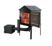QLS Fumoir acier 50 x 50 x 50 cm avec foyer et accessoires