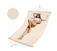 QLS Hamac Avec Coussin Pour 2 Personnes 200x150 Cm Beige 200 Kg De Capacité