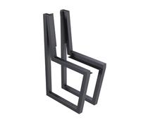 QLS Helsinki Lot de 2 pieds de banc carrés modernes en acier Noir 450 x 40 x 820 mm
