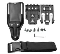 QLS Kit de système de verrouillage rapide avec fourche et plaque réceptrice de service avec sangles de cuisse, fixation universelle pour boucle de ceinture moyenne et accessoires, noir