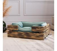 QLS Lit pour animaux en bois pour chats et petits chiens - 45x36 cm Panier de repos Flammé 11154