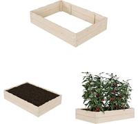 QLS Lit surélevé 120x80x24 cm en bois pour planter des légumes herbes décoratives 11169