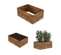 QLS Lit surélevé 120x80x48 cm en bois Flammé Empilable Légumes Herbes Déco 11174
