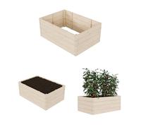QLS Lit surélevé 120x80x48 cm en bois pour planter des légumes et des herbes Empilable 11168