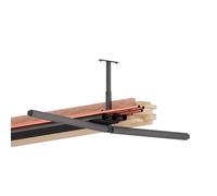 QLS Lot de 2 étagères suspendues pour plafond, échelle, kayak, planche de surf, rangement d'outils - Noir