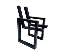 QLS Lot de 2 pieds de banc de jardin en acier Noir Modèle Rome