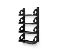 QLS Lot de 4 étagères et rails muraux pour garage et atelier (40 x 25 cm, 4 | Le système d'étagère modulaire QLS peut être étendu horizontalement et verticalement et grandit de manière flexible selon vos