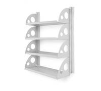 QLS Lot d'étagères 60 × 25 cm avec 4 étagères et rails muraux pour garage | Le système d'étagère modulaire peut être étendu horizontalement et verticalement et grandit de manière flexible selon vos