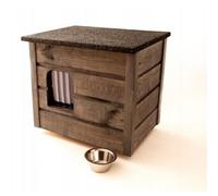 Maison Pour Chats Extérieure GRIS Caverne Hivernale Isolée En Bois 56x47cm 8659