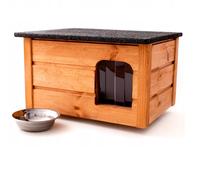QLS Maison De Chat En Bois Isolée Pour Extérieur Marron